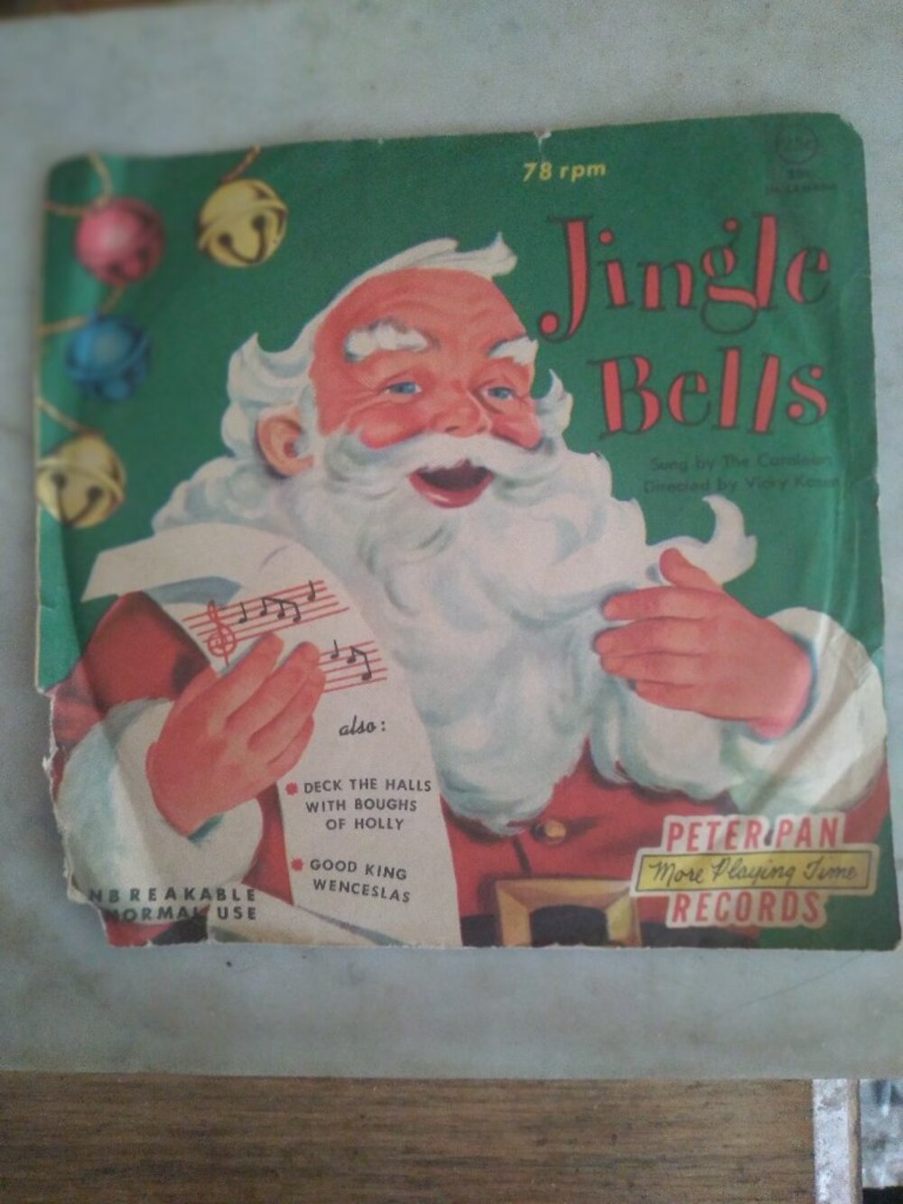 Vintage 78 RPM Children's Christmas Record from the 1960s